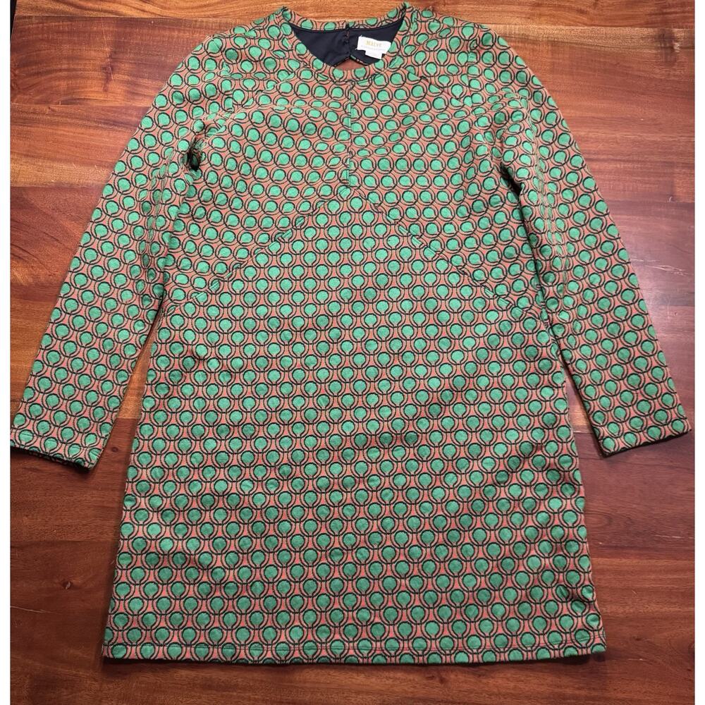 Anthropologie Maeve Jacquard Shift Mini Dress SZ Large Preppy Retro - Picture 3 of 9